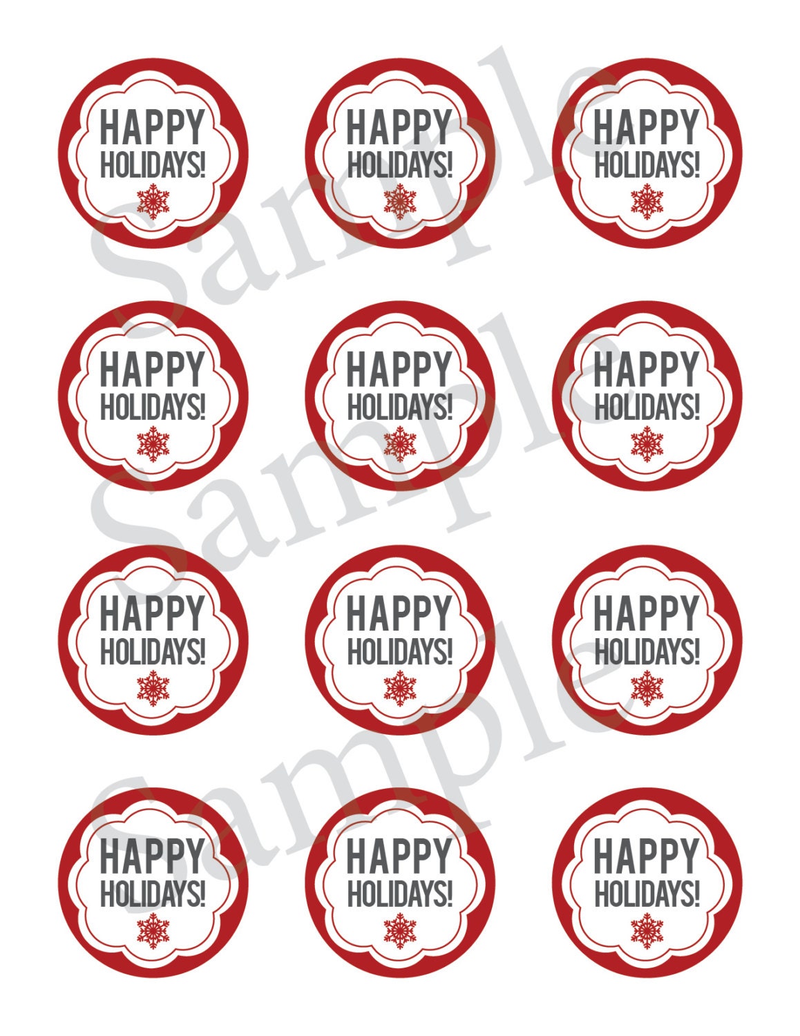 Printable holiday mason jar label Happy Holidays canning jar | Etsy