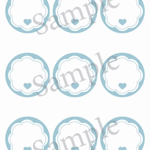 Printable Editable Heart Label | Blue Scalloped Mason Jar Label ...