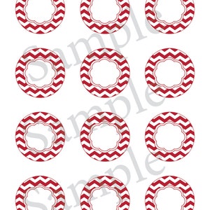 Printable Editable Red Chevron Mason Jar Label | Customizable Gift Tag | Instant Download - Etsy
