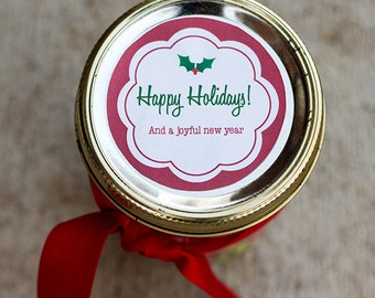 Printable Christmas mason jar label | Holiday canning jar label | New Year sticker | gift tag