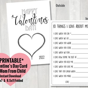 Valentine's Day Card for Mom Printable Valentine's | Etsy