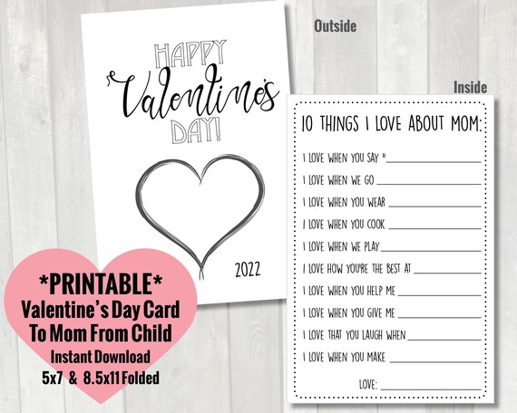 Valentine's Day Card for Mom Printable Valentine's | Etsy