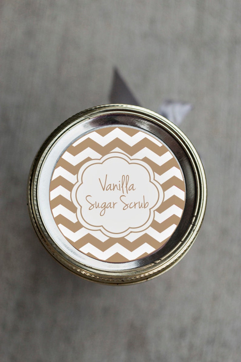 printable vanilla sugar scrub mason jar label chevron jar etsy