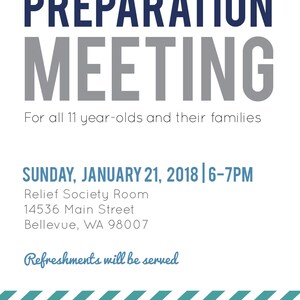 LDS Temple and Priesthood Preparation Meeting Printable Invitation Primary priesthood preview invitation Mormon Temple prep invitation image 2