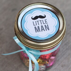 Printable Baby Shower Mason Jar Label PDF for Boy | Little Man Jar ...