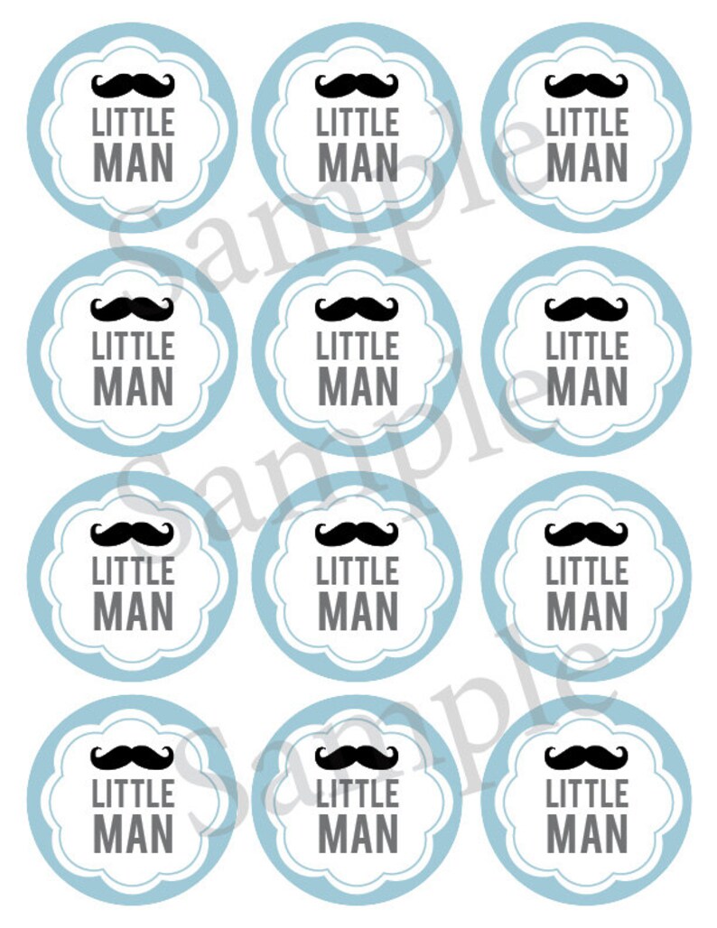 Printable Baby Shower Mason Jar Label PDF for Boy Little Man Etsy