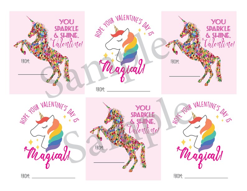 Printable Unicorn Valentines Unicorn Valentine's Day | Etsy