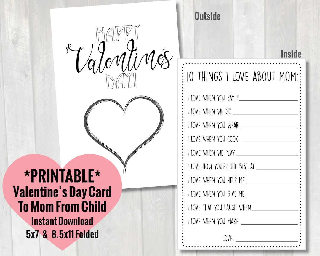 Valentine's Day Card for Mom Printable Valentine's - Etsy