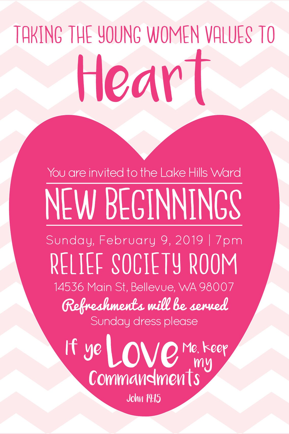 LDS Young Women New Beginnings Invitation 2019 Theme YW in Etsy