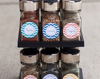 Printable PDF chevron spice labels for lids or spice jars | 1.5 inch label