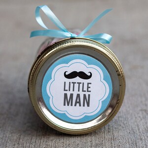 Printable Baby Shower Mason Jar Label PDF for Boy | Little Man Jar ...