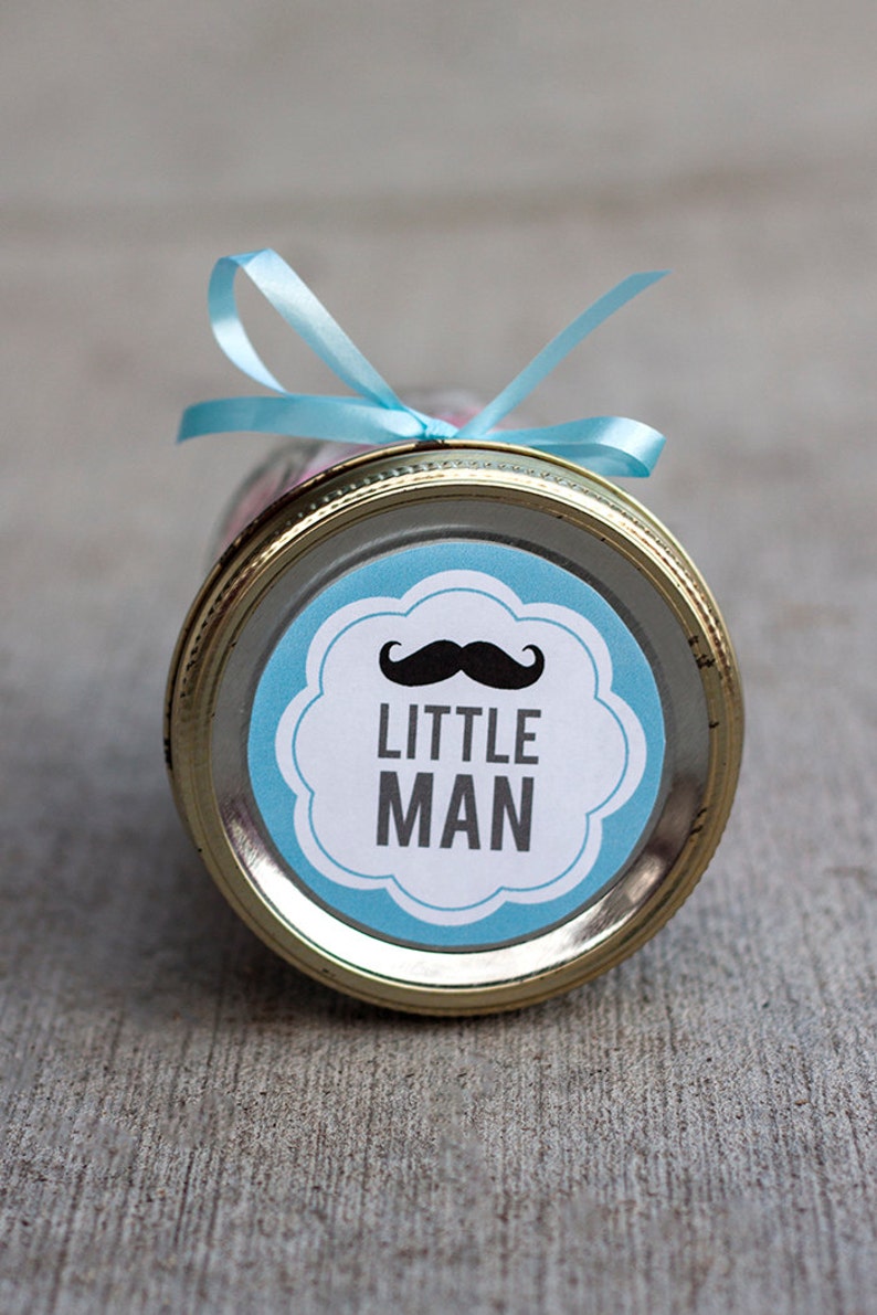 Printable Baby Shower Mason Jar Label PDF for Boy Little Man Etsy