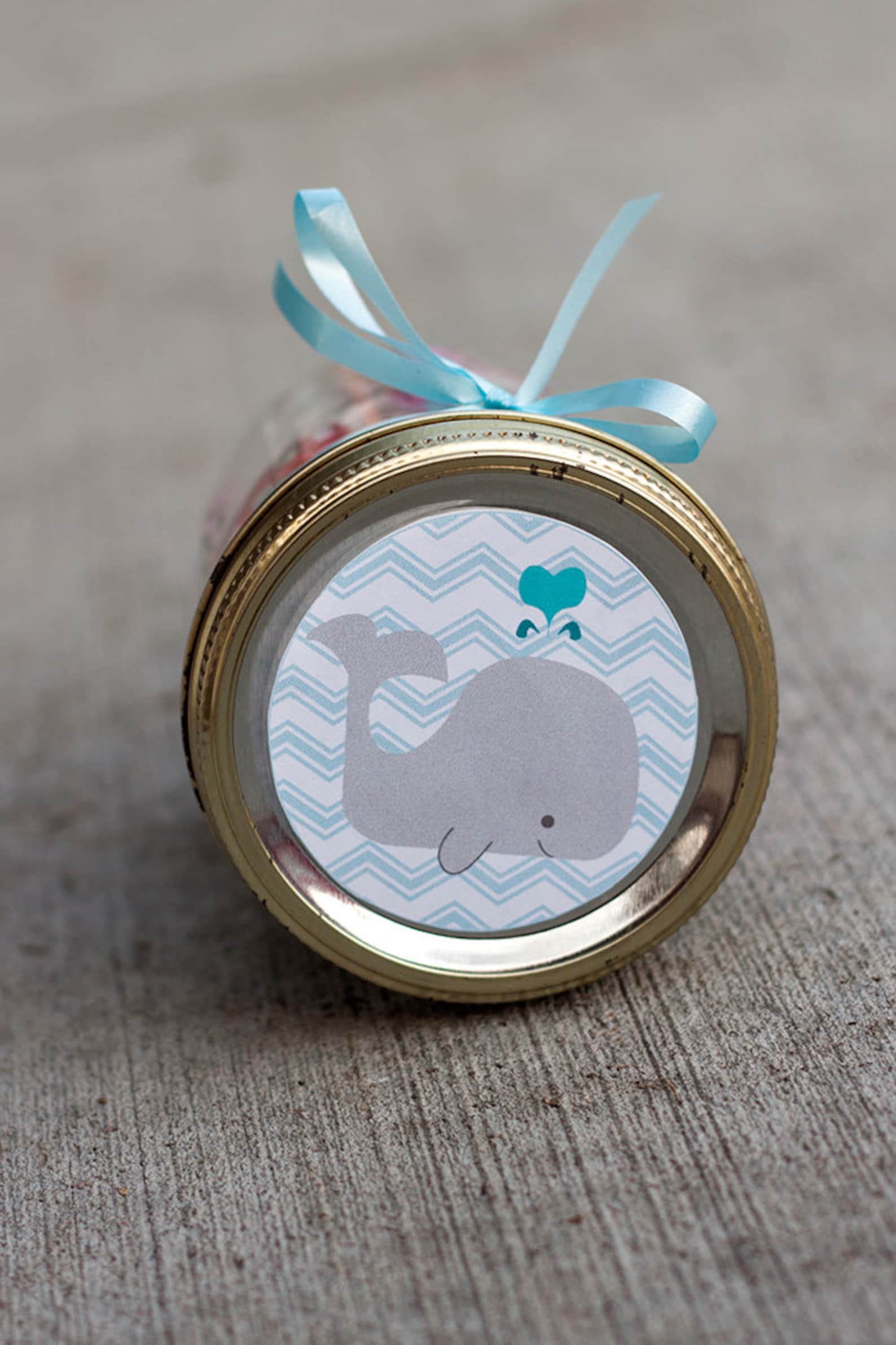Printable Baby Shower Mason Jar Label PDF for Boy Chevron Etsy