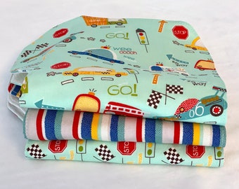 Gifts for Babies Burp cloth Set in bright fun coordinating children's prints