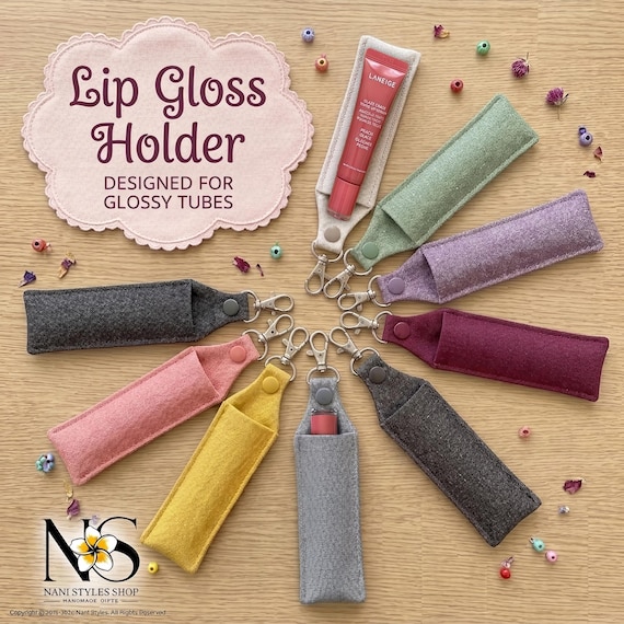 Tube Lip Gloss Holder Keychain | Purse Accessory | Wristlet Charm