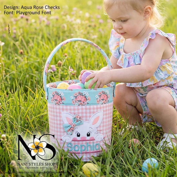 Fabric Easter Basket: Custom Name Toddler Gift (Lightweight & Durable)