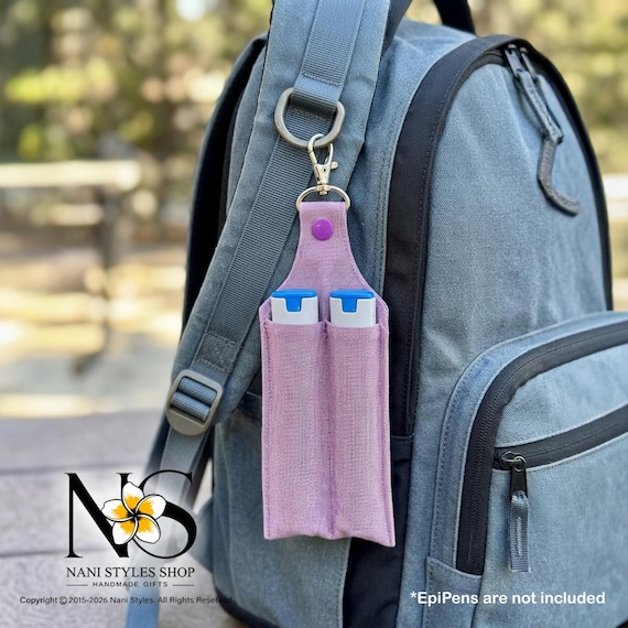 Personalized-Style Emergency Pen Case, Clip-On Allergy Pen Holder