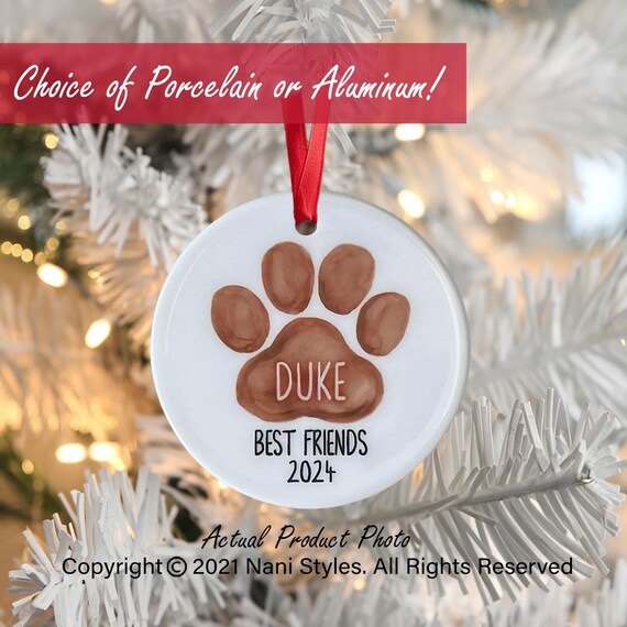 Dog Paw Christmas Ornament, 1st Christmas Ornament, Furry Friend