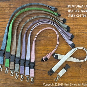 Linen Cotton Break Away Safety Lanyard with Removable Clip Buckle