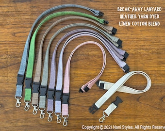 Linen Cotton Break Away Safety Lanyard with Removable Clip Buckle