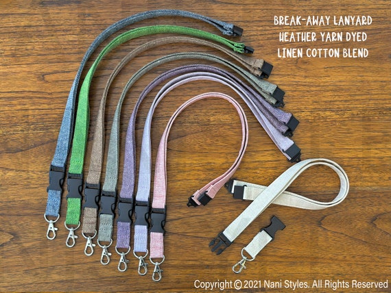Linen Cotton Break Away Safety Lanyard with Removable Clip Buckle