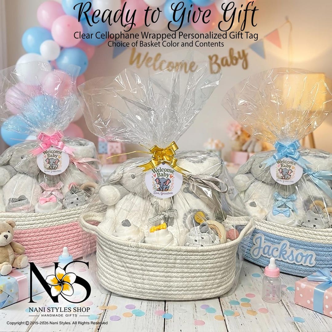 Personalized Baby Gift Basket - Gender Neutral Newborn Essentials for ...