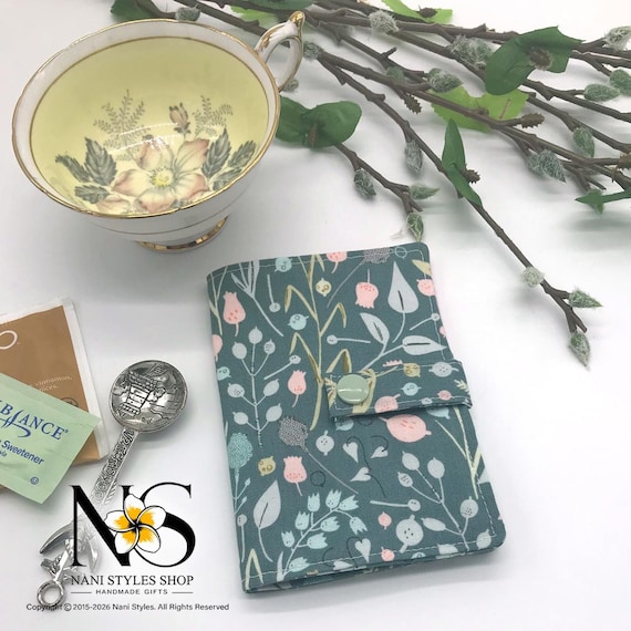 Floral Tea Bag Wallet - Compact Cotton Organizer for Travel