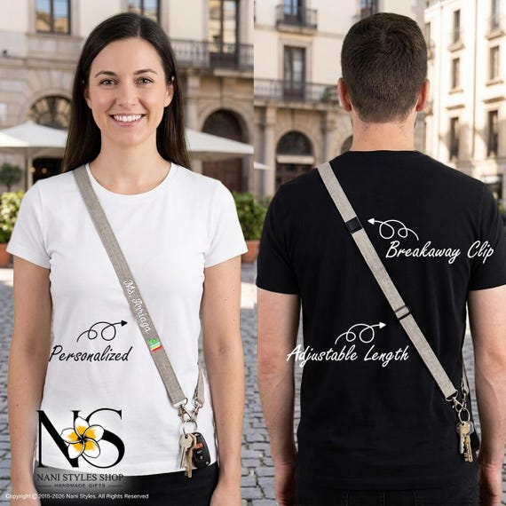 Personalized Adjustable Crossbody Breakaway Lanyard – Hands-Free Keychain or Phone Holder