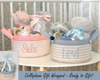 Personalized Baby Gift Basket, Baby Shower Gift Set, Newborn Essentials Gift