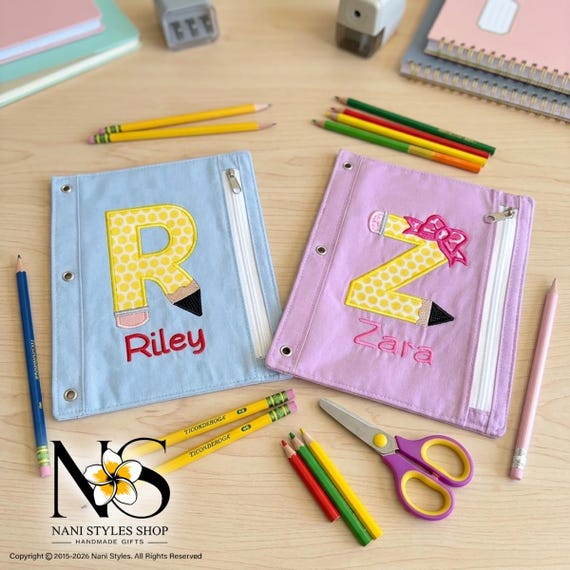 Custom Name Pencil Pouch: Back to School Organizer (3-Ring Binder)