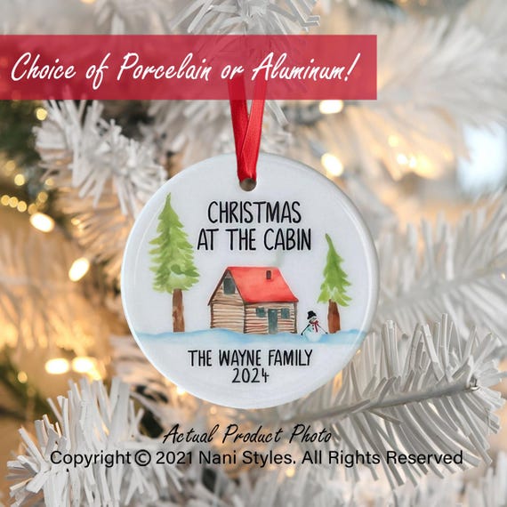 Christmas at the Cabin Ornament, Cabin Ornament, Custom Ornament, Christmas Cabin, Christmas Ornament, Family Gift, Year Ornament