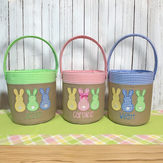Personalized Easter Basket, Fabric Easter Basket, Egg Hunt Basket for boys and for girls