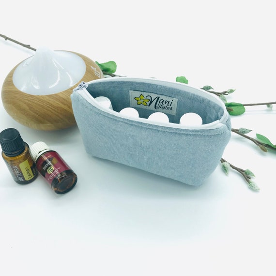 Essential Oil Pouch - Padded Linen Cotton Blend