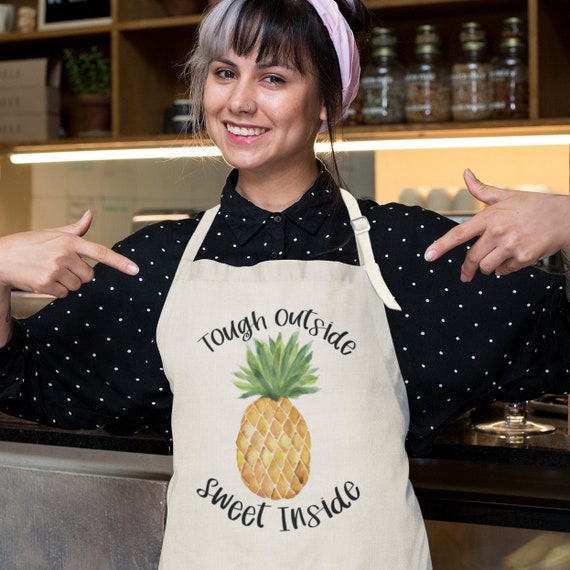Apron for Cooking with Pineapple Saying