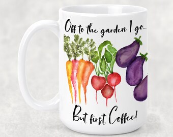 Personalized Original Design Veggies Coffee Mug 15oz 11oz Matching Ceramic Coaster Personalized Gift, Gifts for Her