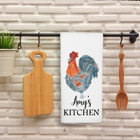 Rooster Personalized Kitchen Hand Towel