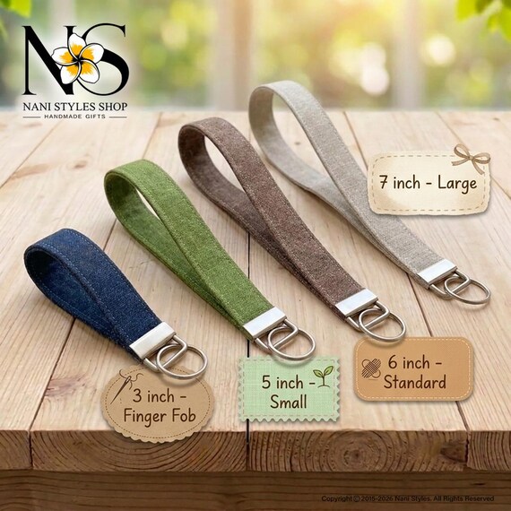 Key Fob Keychain Wristlet Linen Cotton Gift for Teachers Graduation Coworker School
