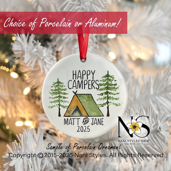 Personalized Camping Tent Ornament: Custom Family Keepsake