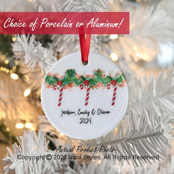 Candy Cane Family Names Ornament