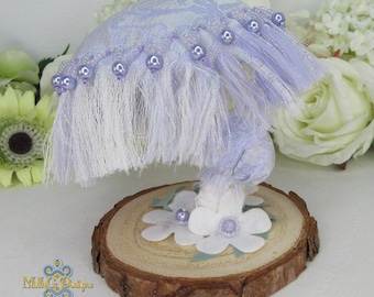 Mushroom Soft Sculpture Beaded Ornament. Unique Textile Handmade Purple Fungi Decoration. Shelf Filler Gift For The Home.