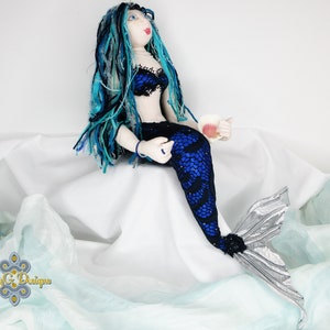 Mermaid Art Doll. Textile Doll. Handmade Mermaid Doll. Unique Collectable Doll. Fantasy Mermaid Soft Sculpture Doll. Mermaid Decor Ornament