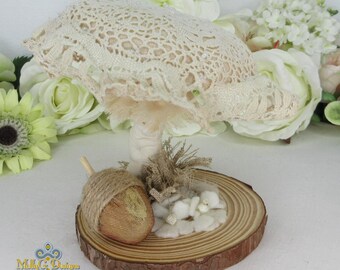 Mushroom Soft Sculpture Shelf Filler Decoration. Handmade Textile Fungi Ornament. Home Accent  Fantasy Statue.