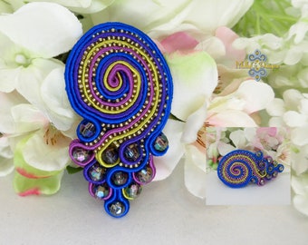 Barrette Hair Clip. Handmade Soutache Hair Accessory. Beaded Accessory. Unique Ladies And Girls Gift Idea. Pretty Statement Hair Clip