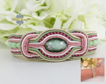 Statement Soutache Bangle. Soutache Jewelry. Unique Handmade Soutache Jewellery. Pretty Summer Bracelet. Ladies Bangle. Gift Idea For Her