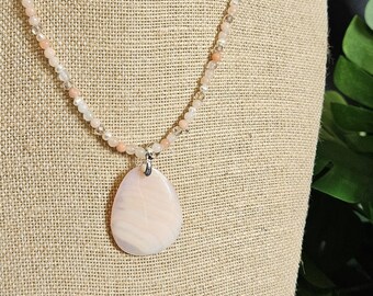 Peach Shell Pendant Necklace