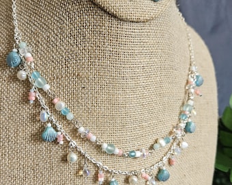 Shells and Pearls Necklace Set