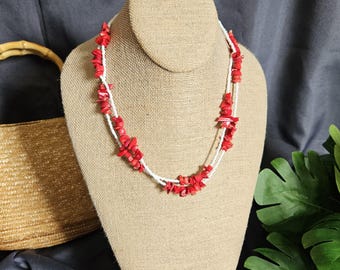Red Bamboo Coral Necklace