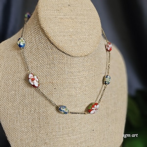 Cloisonne Floral Necklace