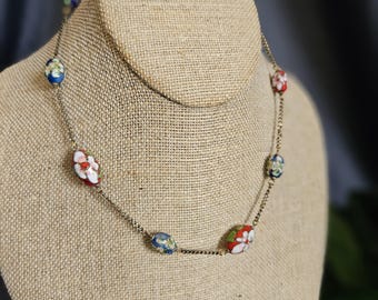 Cloisonne Floral Necklace