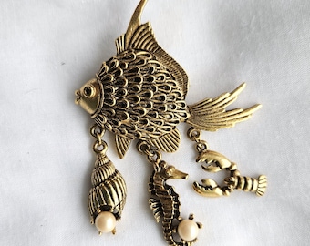 Fish and Nautical Brooch